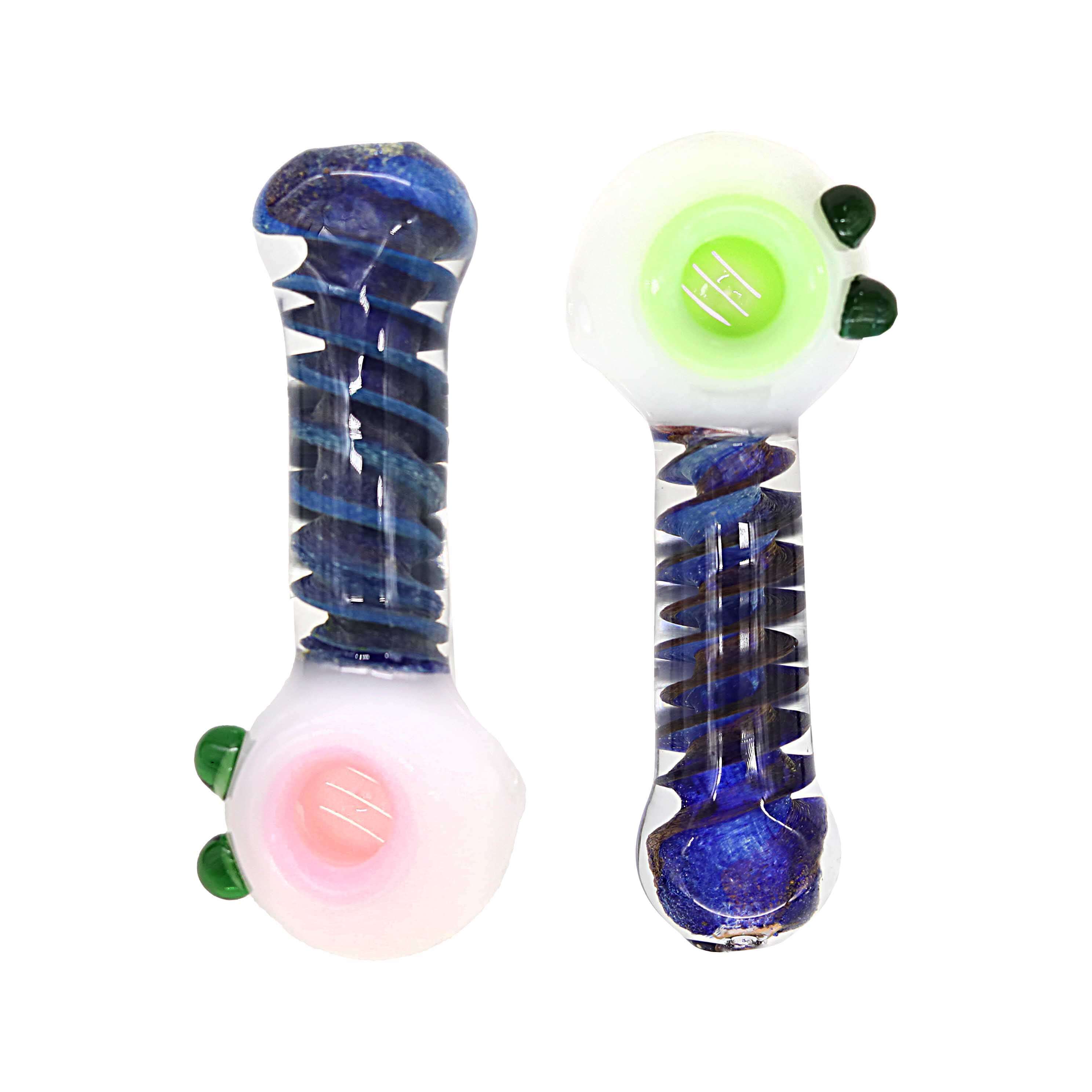 Spiral Body Slyme Top Inbuilt Glass Screen Handpipe (SB-7022) | 4 inch | Assorted Colors product image